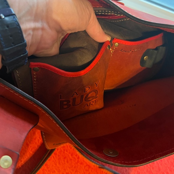 Ladybuq Alicia shoulder bag in the Large size and color Red - Picture 13 of 16